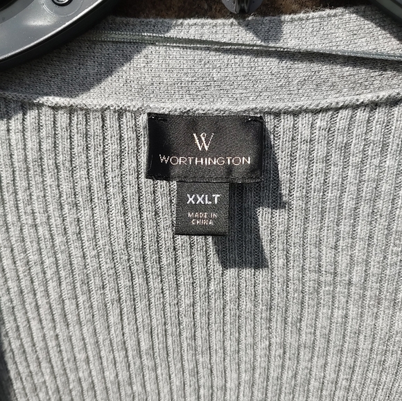 Worthington open front cardigan gray Women's Tall Size XXLT - Picture 7 of 14